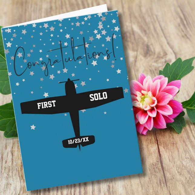 Studentenpilot First Solo Flugzeug Herzlichen Glüc Karte (Von Creator hochgeladen)