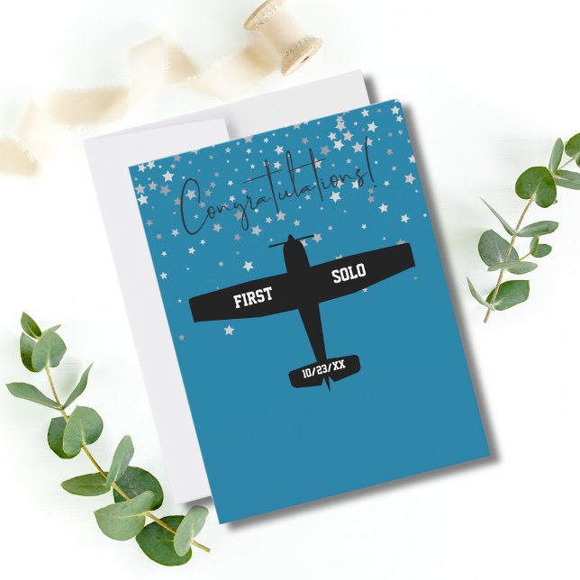 Studentenpilot First Solo Flugzeug Herzlichen Glüc Postkarte (Von Creator hochgeladen)