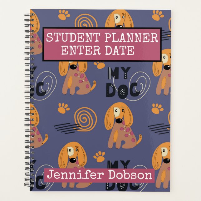Studentenplaner mit bunten Cartoons Planer (Vorderseite)