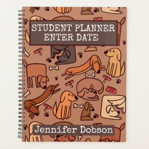Studentenplaner mit Cartoon-Hund-Hintergrund Planer