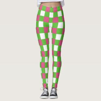Studentinnenverbindung Rosa und grünes Büffel Kari Leggings