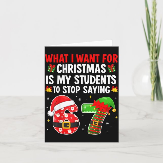 Students Saying 6-7 67 Six Seven Funny Teacher Chr Karte (Vorderseite)