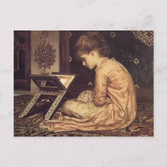Studie an einem Lesesessel - Lord Frederick Leight Postkarte (Vorderseite)