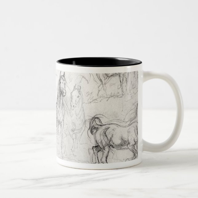 Studie der Pferde Zweifarbige Tasse (Rechts)