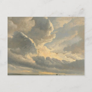 Studie der Wolken mit einem Sonnenuntergang nahe Postkarte