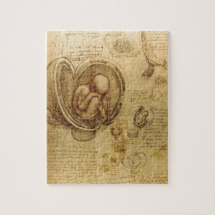 Studie des Babyfötus von Leonardo da Vinci Puzzle