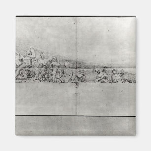 Studie des Frieses von einem Giebel Magnet