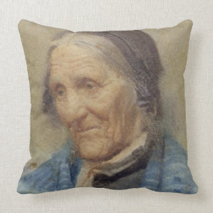 Studie einer alten Frau, 1912 (w/c auf Papier) Kissen