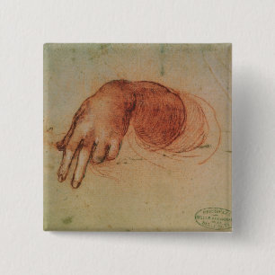 Studie einer Hand (rote Kreide auf Papier) Button
