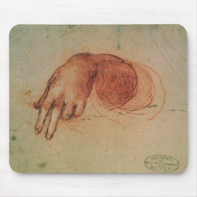 Studie einer Hand (rote Kreide auf Papier) Mousepad (Vorne)