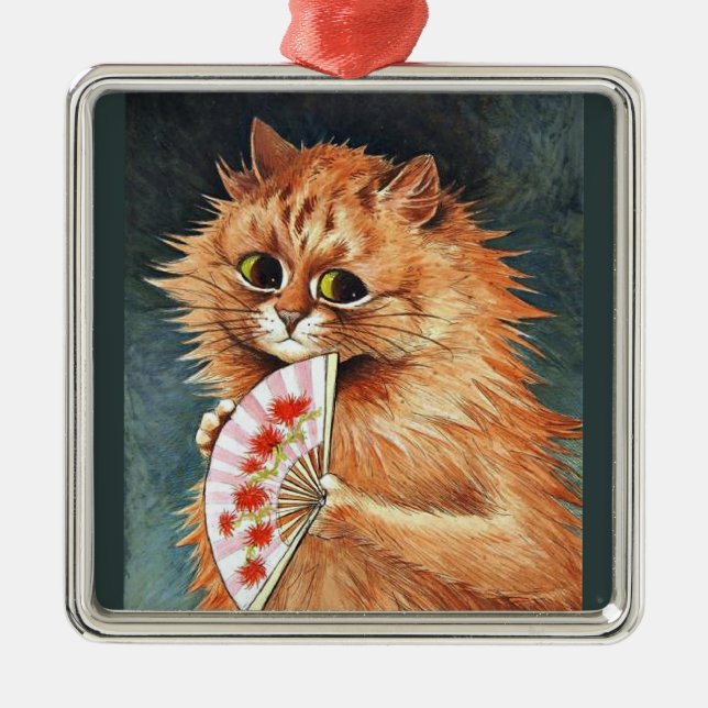 Studie einer Ingwer-Katze von Louis Wain Ornament Aus Metall (Vorne)