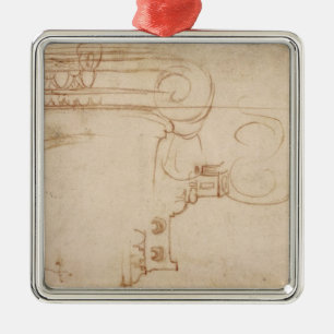 Studie einer IonenHauptstadt Silbernes Ornament