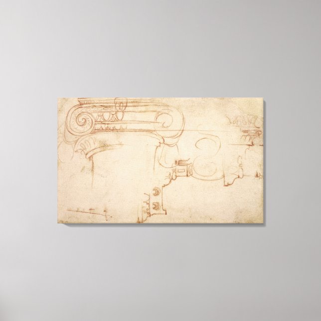 Studie einer ionischen Hauptstadt Leinwanddruck (Vorderseite)