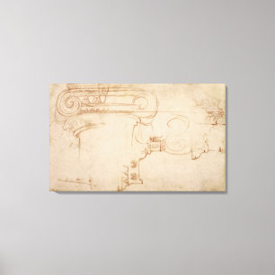 Studie einer ionischen Hauptstadt Leinwanddruck