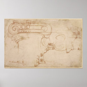 Studie einer ionischen Hauptstadt Poster