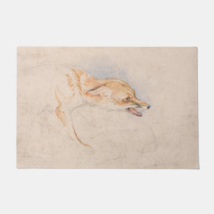 Studie eines Crouching Fox (von John Frederick Lew Fußmatte