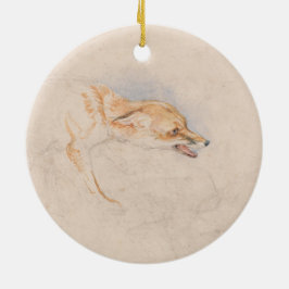 Studie eines Crouching Fox (von John Frederick Lew Keramik Ornament