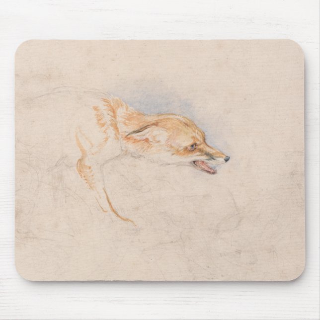 Studie eines Crouching Fox (von John Frederick Lew Mousepad (Vorne)