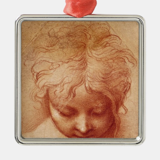 Studie eines Kopfes Silbernes Ornament (Vorne)