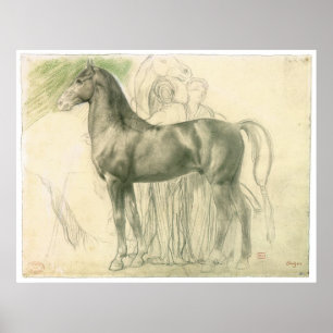 Studie eines Pferds mit Zahlen, c.1861 Edgar Degas Poster
