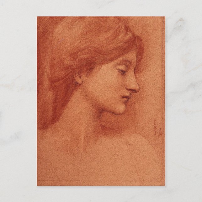 Studie eines weiblichen Leiters, Burne-Jones Fine  Postkarte (Vorderseite)