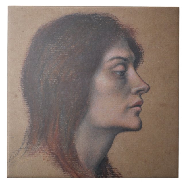 Studie eines weiblichen Leiters (von Evelyn De Mor Fliese (Vorderseite)