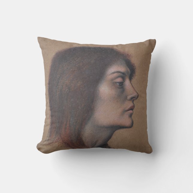 Studie eines weiblichen Leiters (von Evelyn De Mor Kissen (Vorderseite)