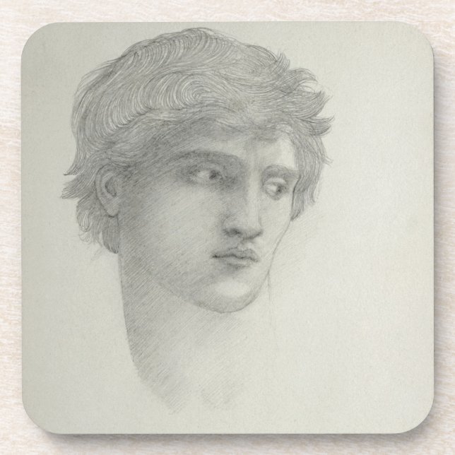 Studie für den Kopf von Perseus (Bleistift auf Untersetzer (Vorderseite)