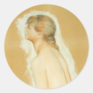Studie für "Die großen Badenden" von Pierre Renoir Runder Aufkleber