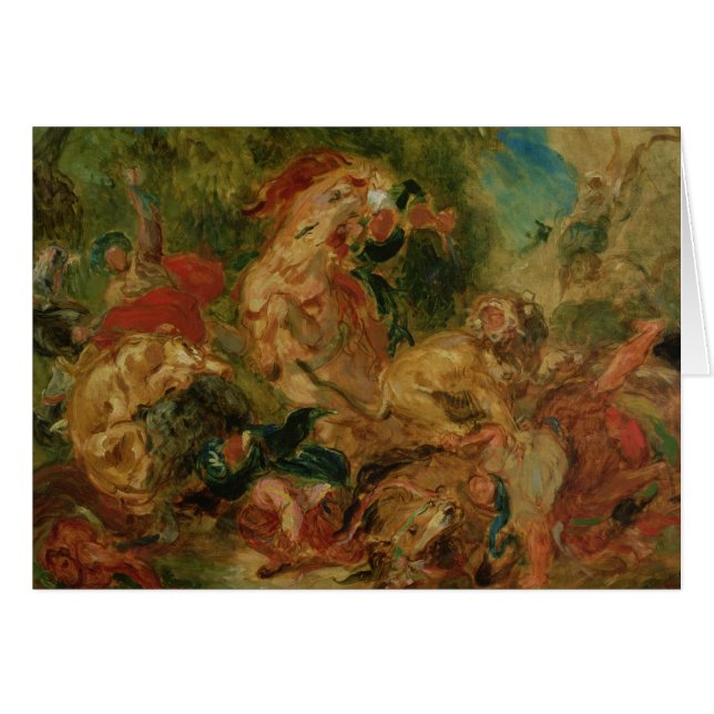 Studie für die Löwe-Jagd, 1854 (Vorderseite (Horizontal))