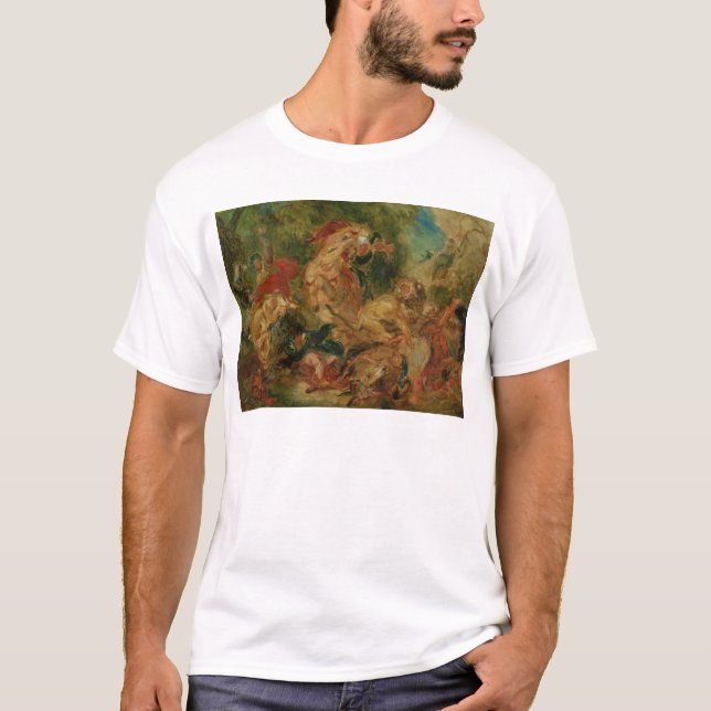 Studie für die Löwe-Jagd, 1854 T-Shirt (Vorderseite)