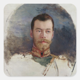 Studie für ein Portrait von Zar Nikolaus II 1898 Quadratischer Aufkleber