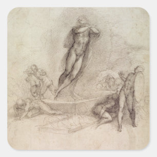 Studie für eine Besteigung Quadratischer Aufkleber