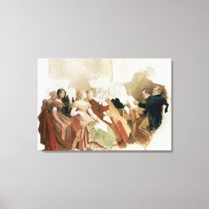 Studie für einen Abend bei Baron von Spaun Leinwanddruck