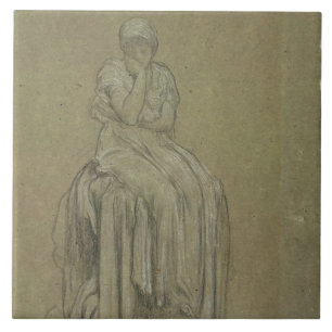 Studie für Einsamkeit, c.1890 (Kreide auf Papier) Fliese