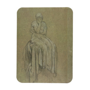 Studie für Einsamkeit, c.1890 (Kreide auf Papier) Magnet
