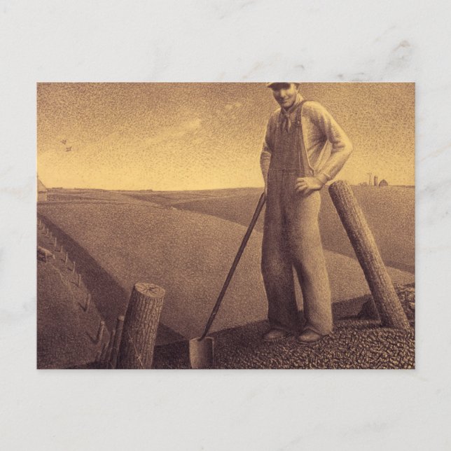 Studie für In the Spring, 1939 von Grant Wood Postkarte (Vorderseite)