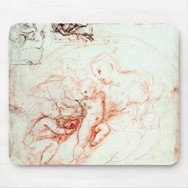 Studie für Madonna alba, c.1508-09 Mousepad (Vorne)