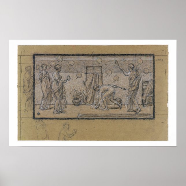 Studie für Schlachtfelderobe und Shuttlecock, c.18 Poster (Vorne)