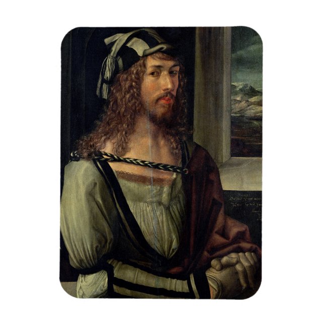 Studie für Selbstportrait mit Handschuh, c.1498 Magnet (Vertikal)