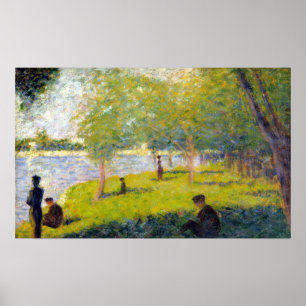 Studie Georges Seurat für ein Sonntags-La großes Poster