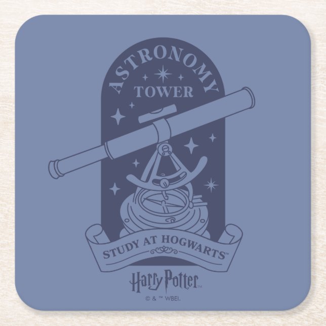 Studie im HOGWARTS™ Astronomie Tower Rechteckiger Pappuntersetzer (Vorderseite)
