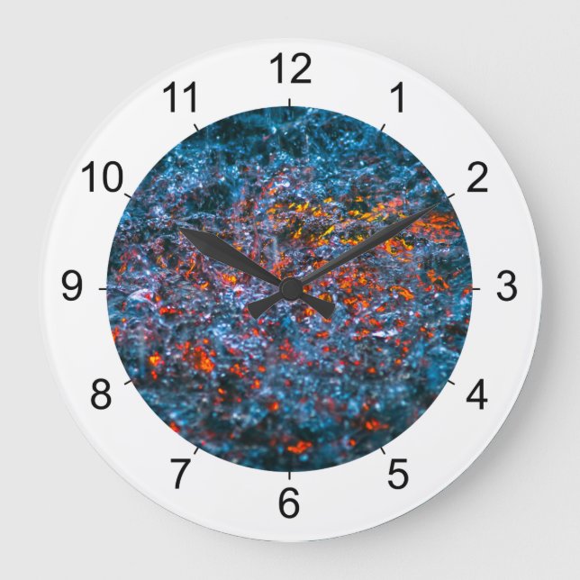 Studie in Watercolor - Orange Große Wanduhr (Vorderseite)