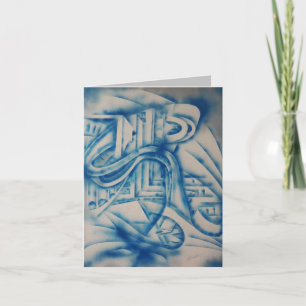 Studie mit Blue Abstrakt Card Karte