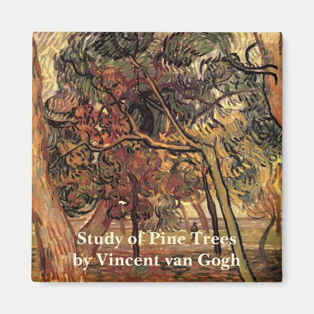 Studie Pine Trees von Vincent van Gogh Magnet (Vorne)