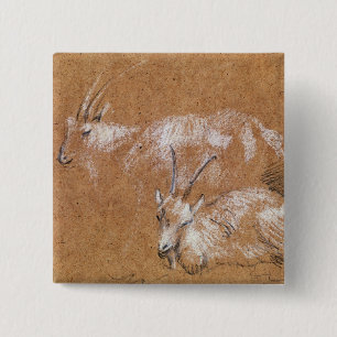 Studie Thomas Gainsborough der Ziegen (Zeichnen) Button