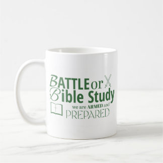 STUDIE ÜBER BATTLE ODER BIBLE WIR SIND GERADET UND KAFFEETASSE