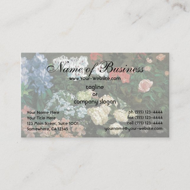 Studie über Blume in Bazille, Vintage Blumenkunst Visitenkarte (Vorderseite)