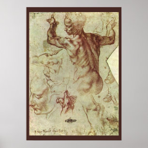 Studie über das libysche Sibyl durch Michelangelo Poster