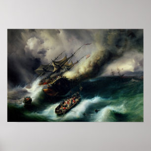 Studie über die Verbrennung des "Kent" im Jahr 182 Poster